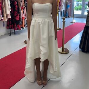 mikado high-low wedding dress